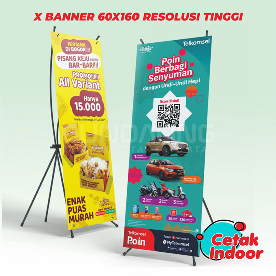 X Banner 60x160 Resolusi Tinggi-Cetak Indoor