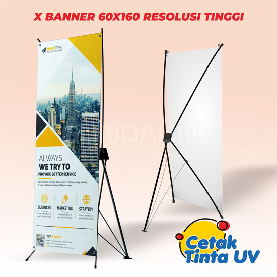X Banner 60x160 Resolusi Tinggi-Cetak UV