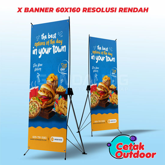 X Banner 60x160 Resolusi Rendah-Cetak Outdoor