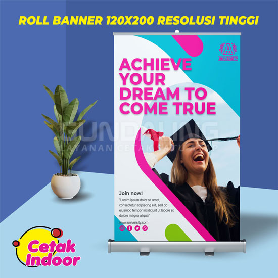 Roll Up Banner 120x200 Resolusi Tinggi-Cetak Indoor